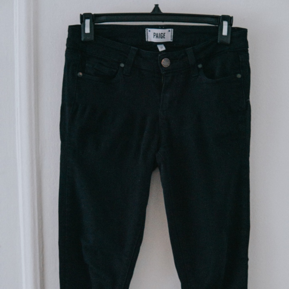 Paige Denim Black Cropped skinny Jeans